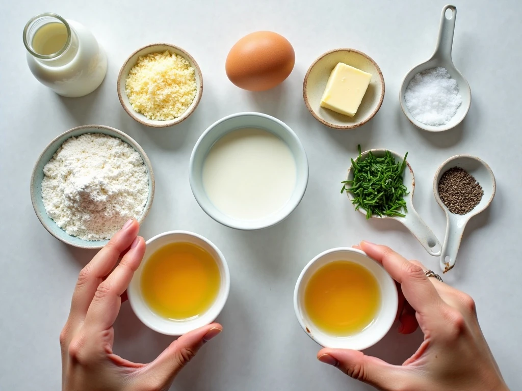 Ingredients for Parmesan chive popovers