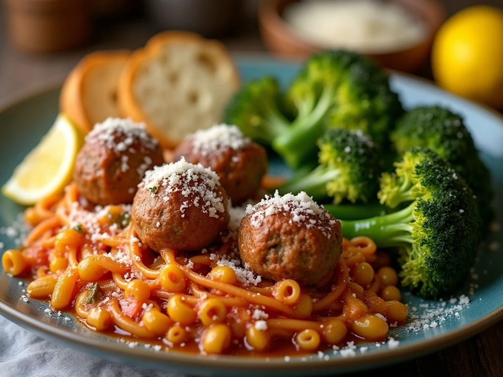 Parmesan roasted broccoli served with a complete dinner