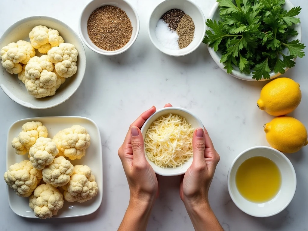 Ingredients for Parmesan roasted cauliflower