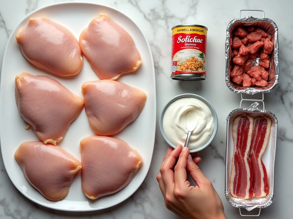 Ingredients for easy Party Chicken casserole