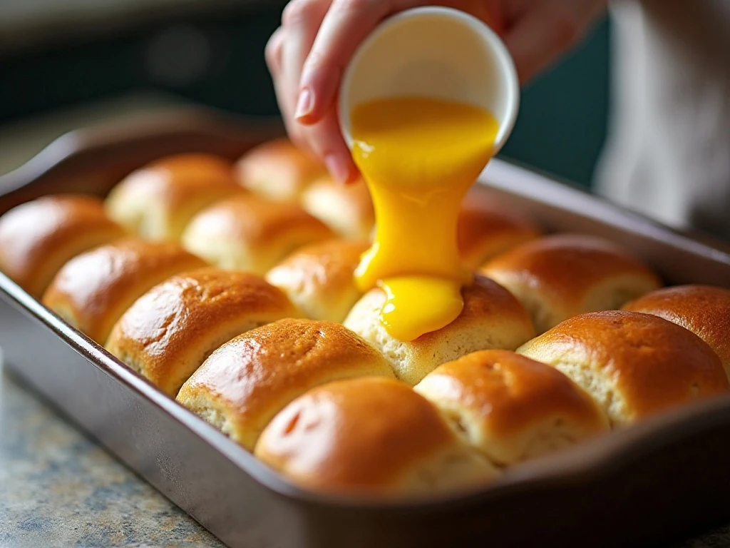 Assembling connected Hawaiian roll ham and cheese sliders