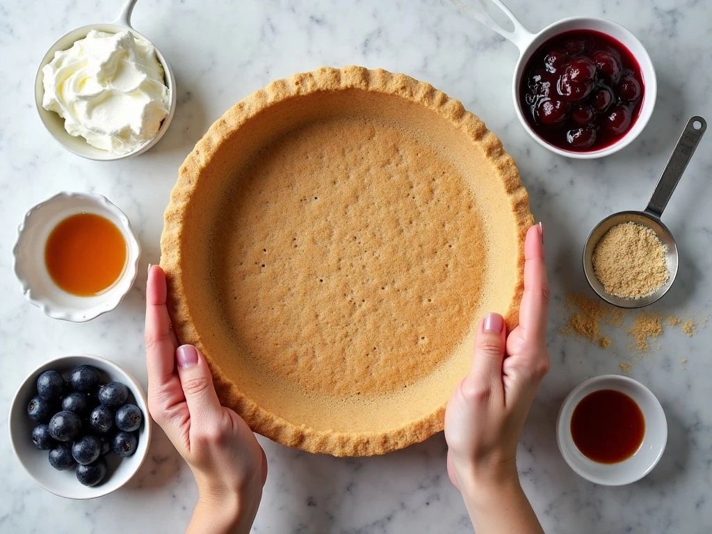 Ingredients for easy patriotic cheesecake pie