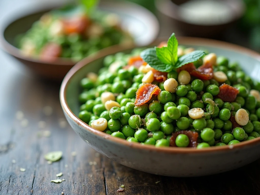 Make-ahead chilled pea salad ready to serve