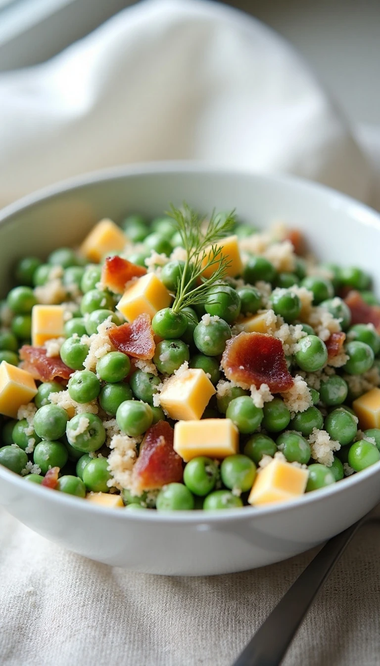 Creamy Pea Salad with Dill Dressing Recipe