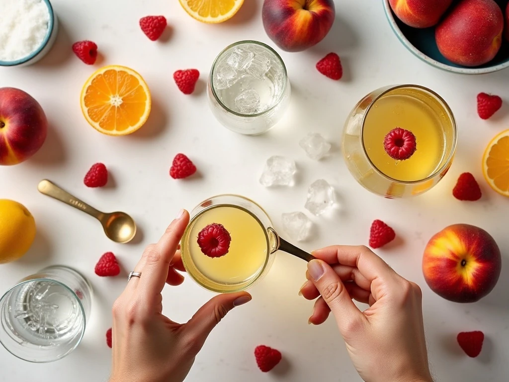 Ingredients for an easy peach sangria recipe