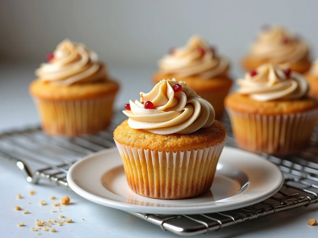 Stored peanut butter and jelly cupcakes ready to serve
