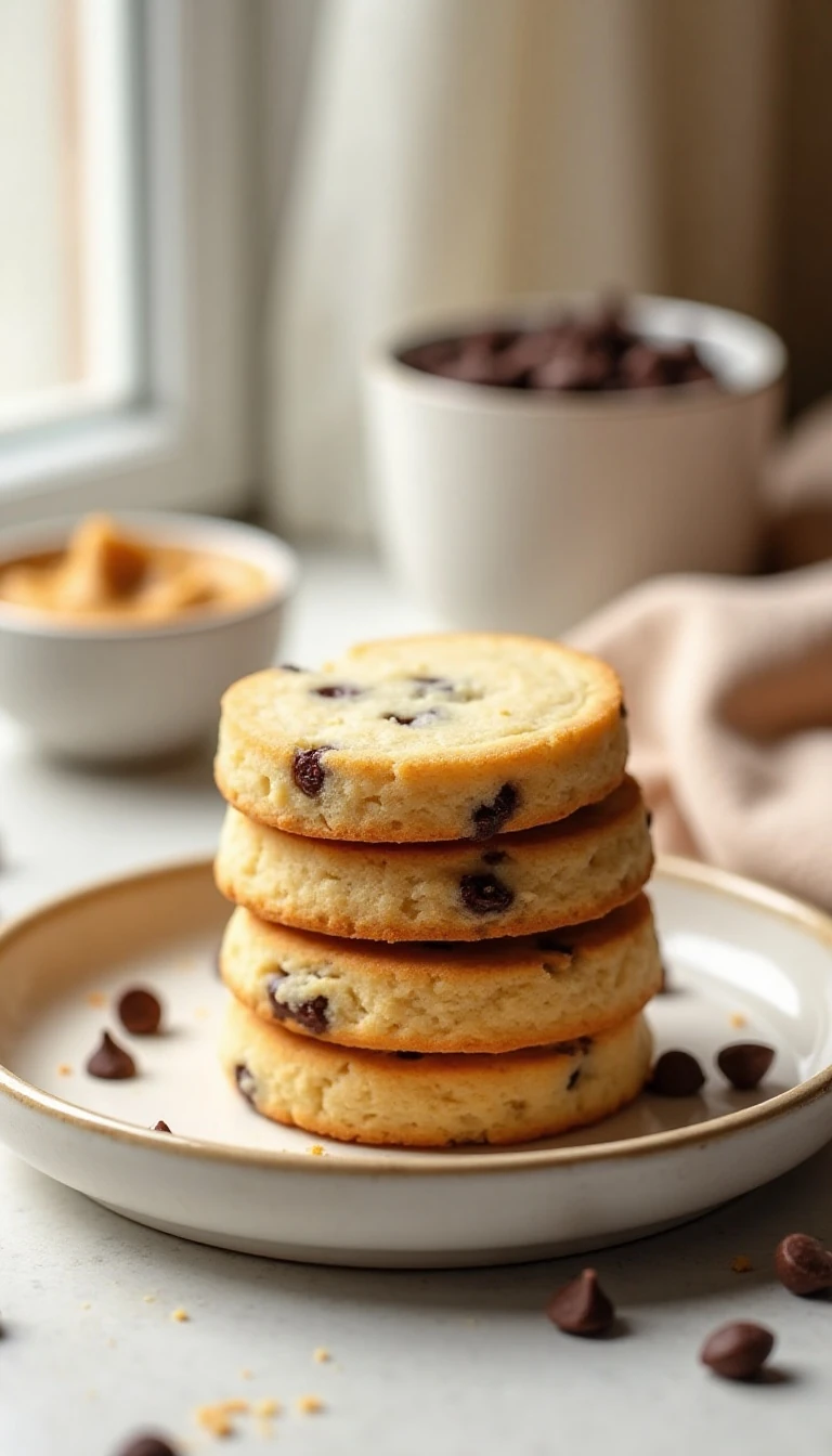 Easy Peanut Butter Chocolate Chip Shortbread Cookies