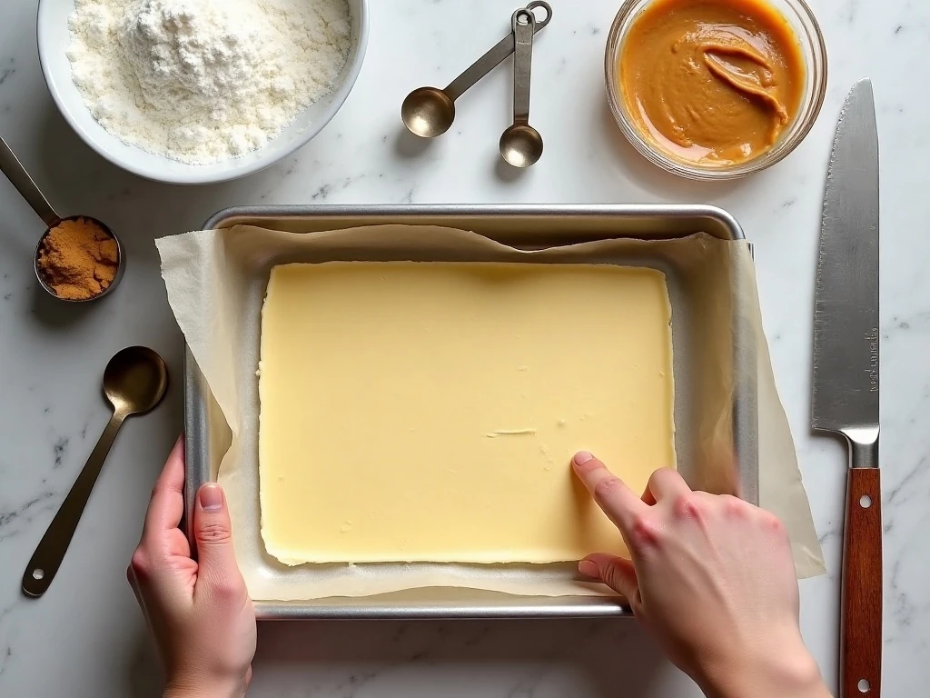 Three ingredients and tools for making easy peanut butter fudge