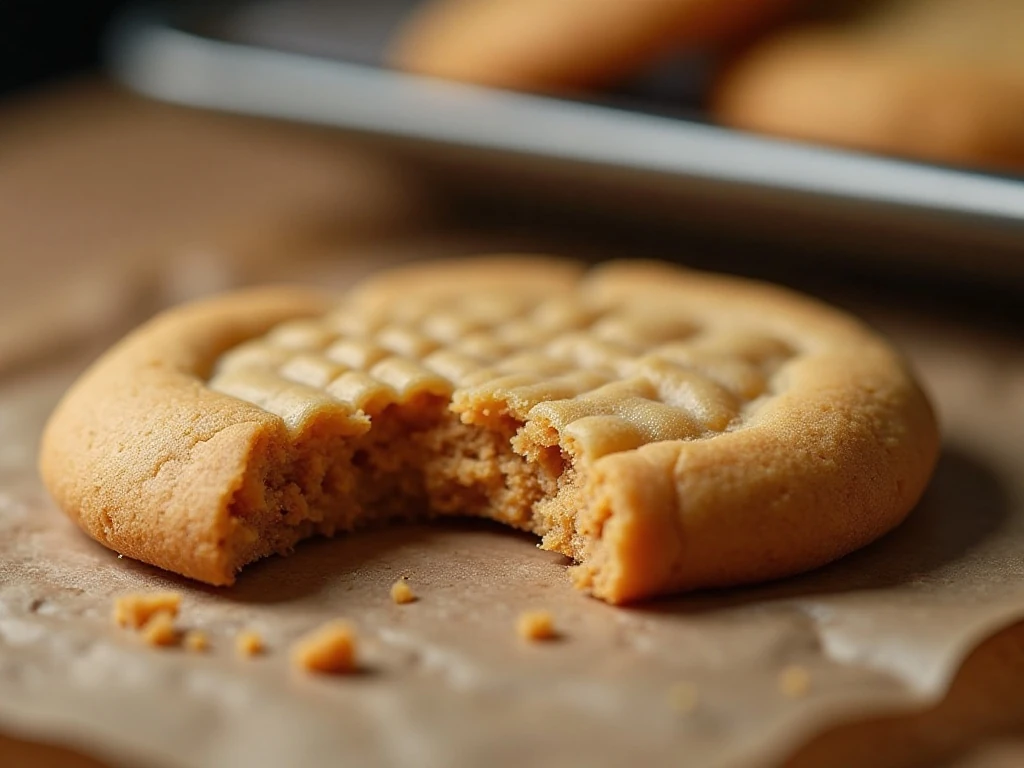 Soft crumb and tender center of a peanut butter meltaway cookie