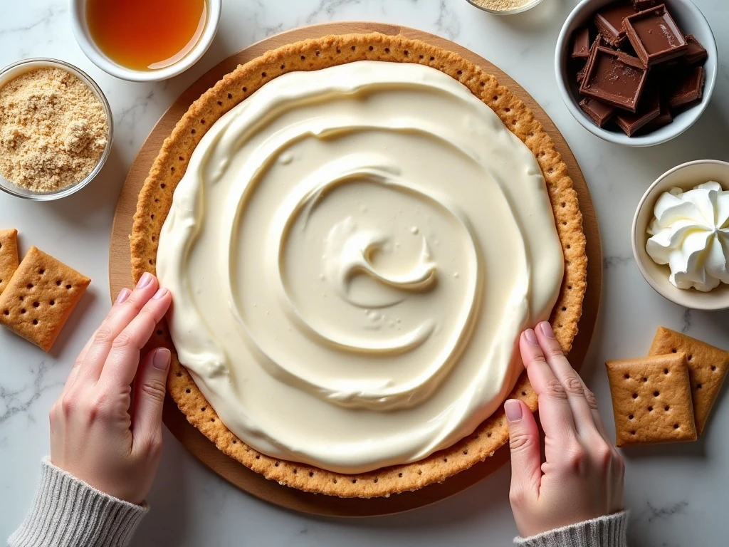 Ingredients for creamy no-bake peanut butter pie