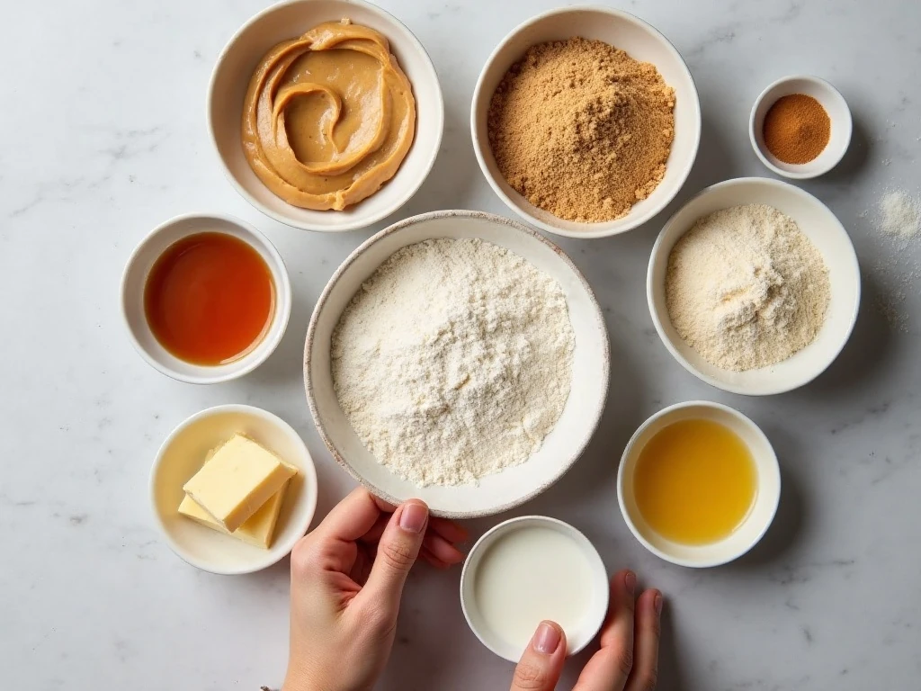 Ingredients for easy peanut butter sandwich cookies