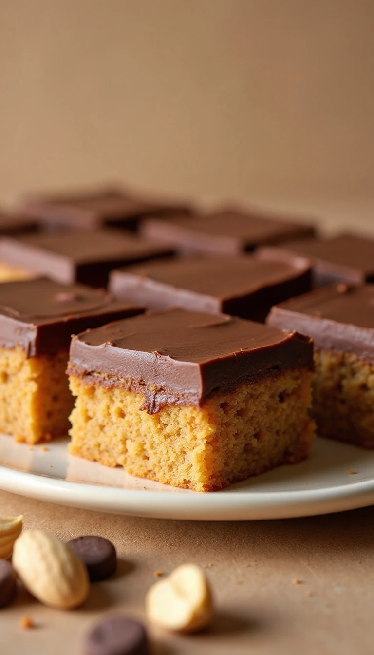 Peanut Butter Snack Cake With Chocolate Ganache Frosting