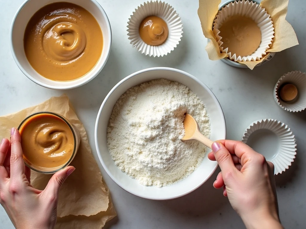 Three ingredients for peanut butter whip frozen treats