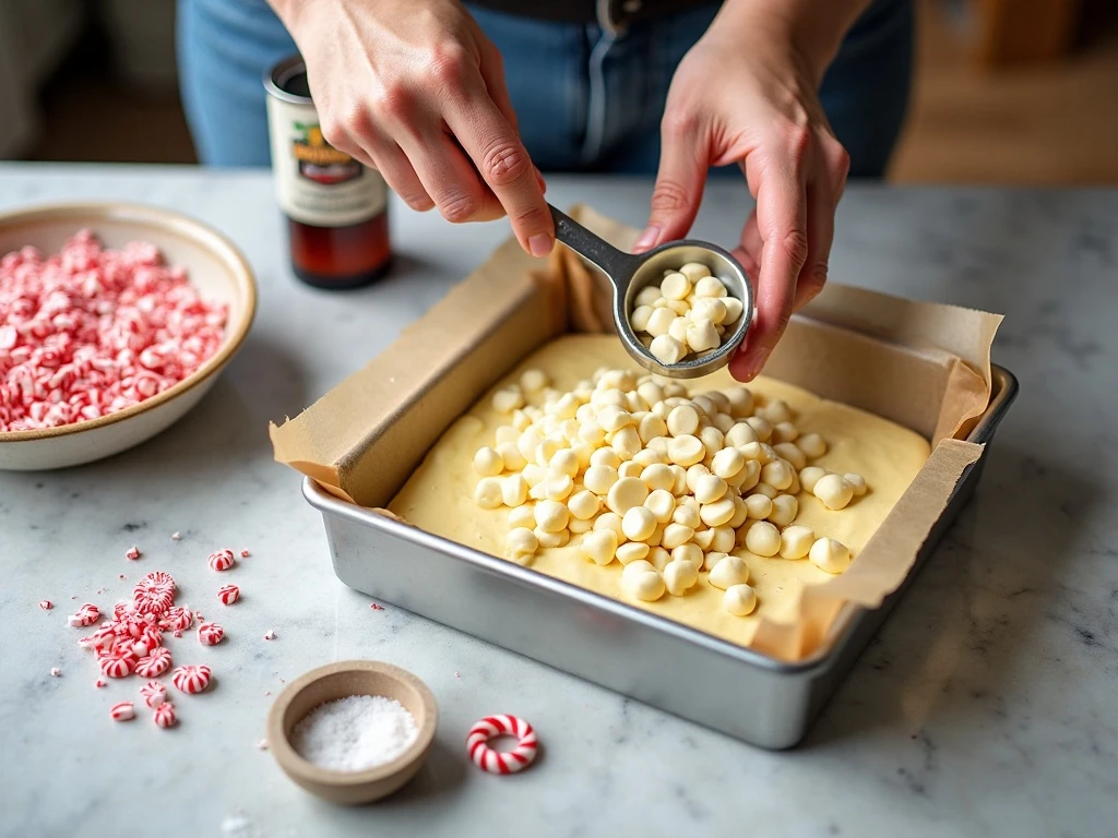 Ingredients for easy peppermint fudge arranged on a countertop