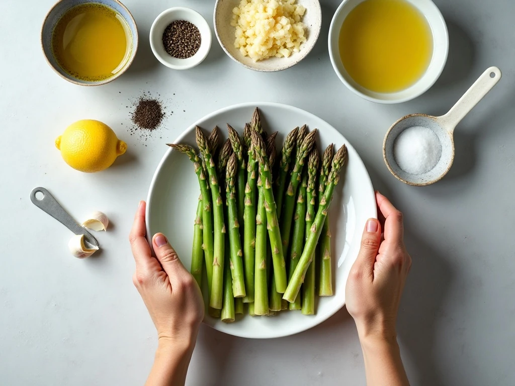 Ingredients for easy oven-roasted asparagus