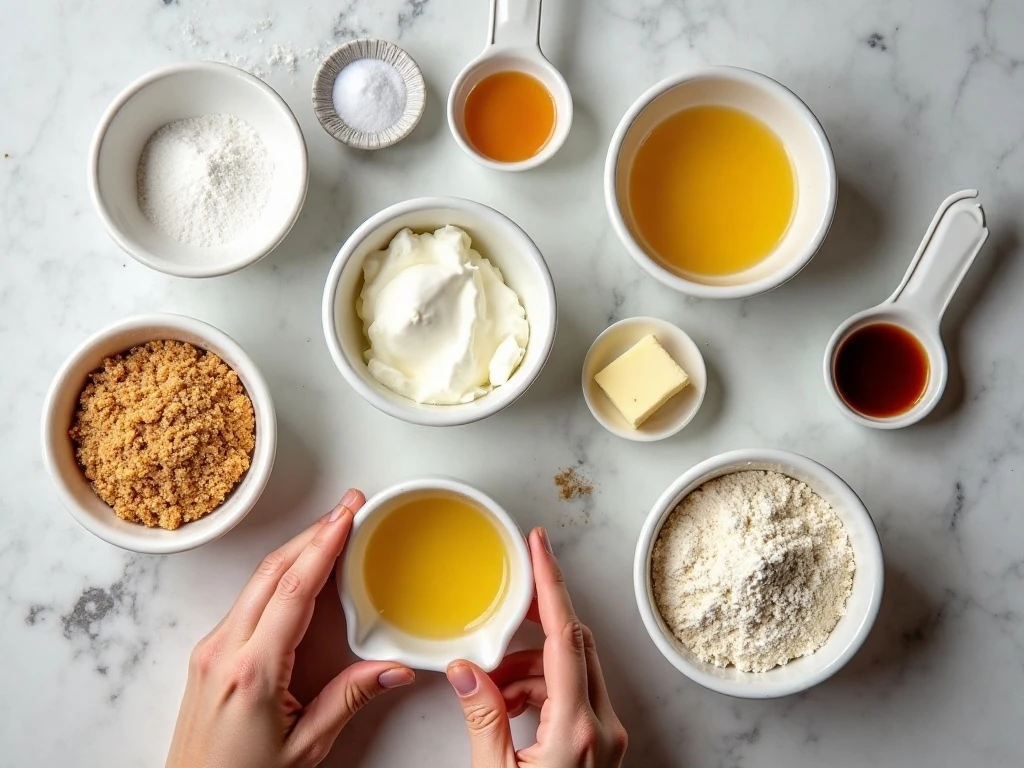 Ingredients for individual ramekin cheesecakes