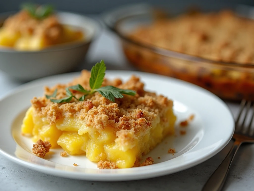 Stored and reheated yellow squash casserole