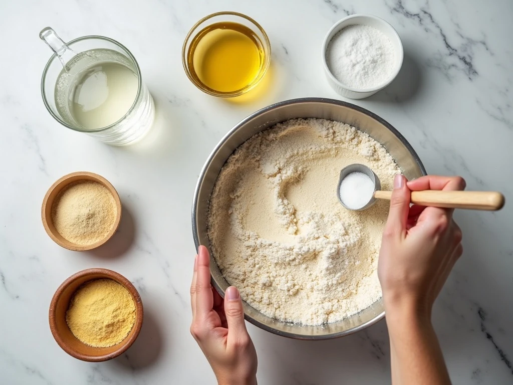 Ingredients for homemade white bread