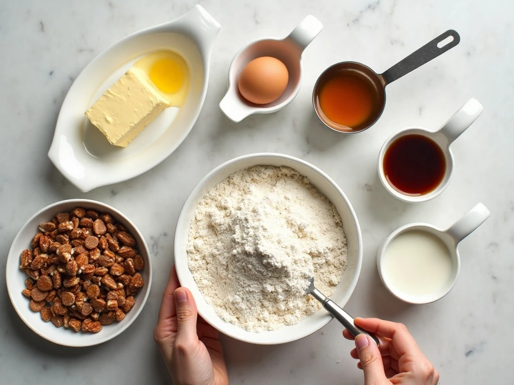 Ingredients for scratch butterscotch layer cake and frosting