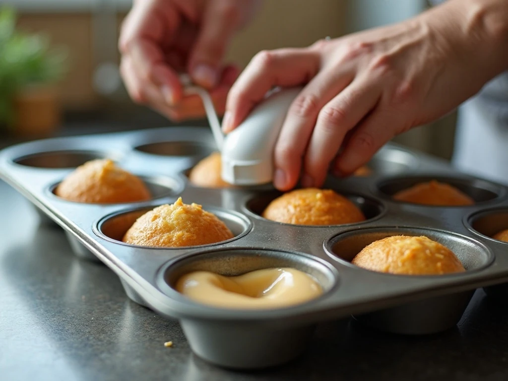 Muffin tin being greased before baking omelet cups