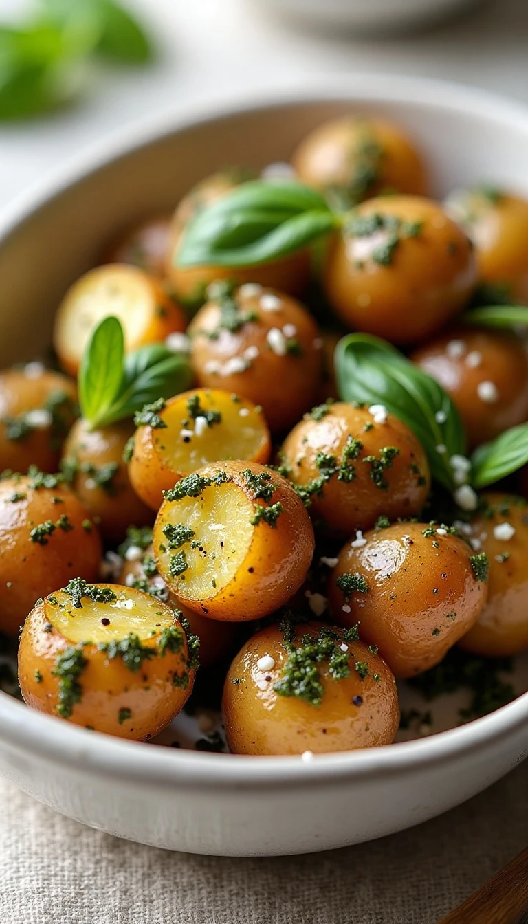 Easy Pesto Oven Roasted Red Potatoes Recipe