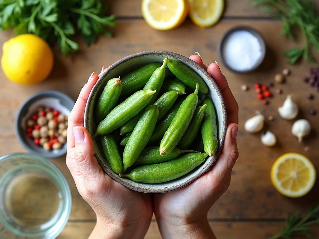 Ingredients for easy Southern pickled okra