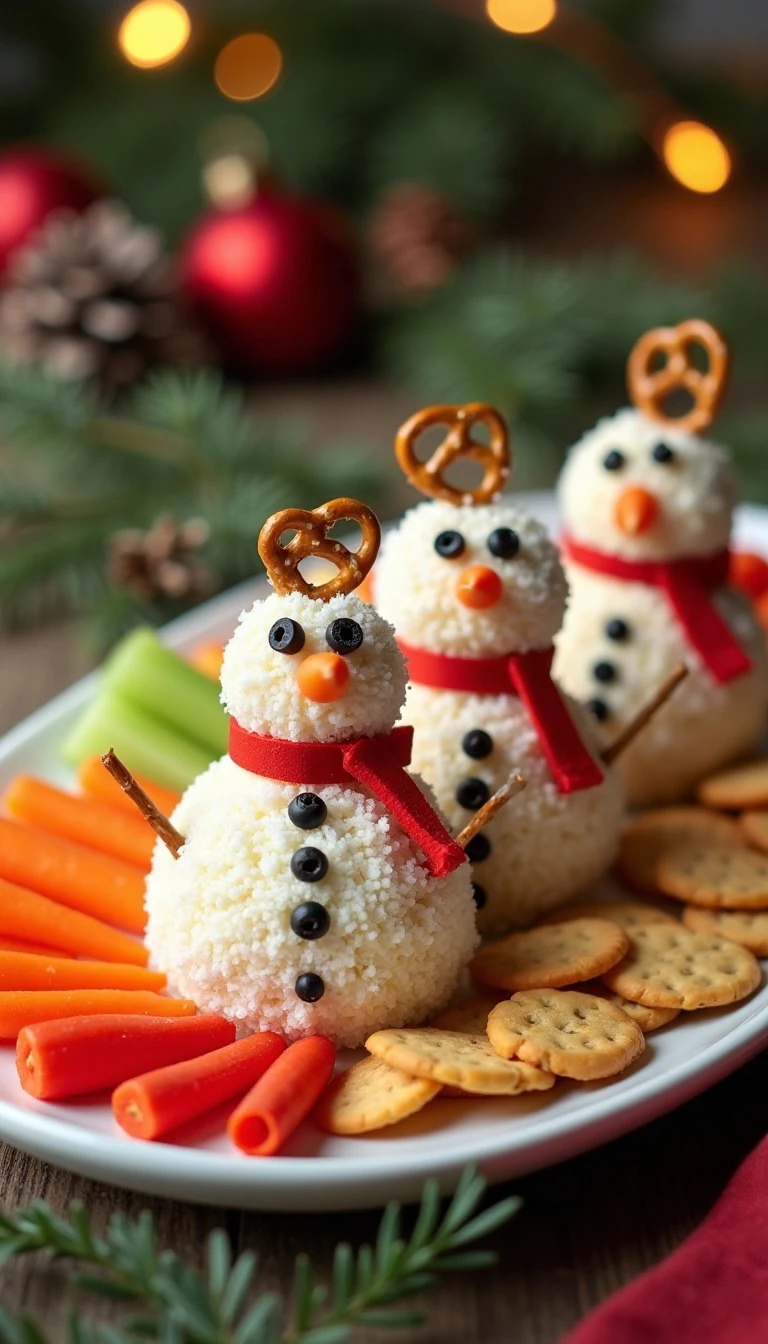 Easy Pimento Cheese Ball Snowman Recipe for the Holidays