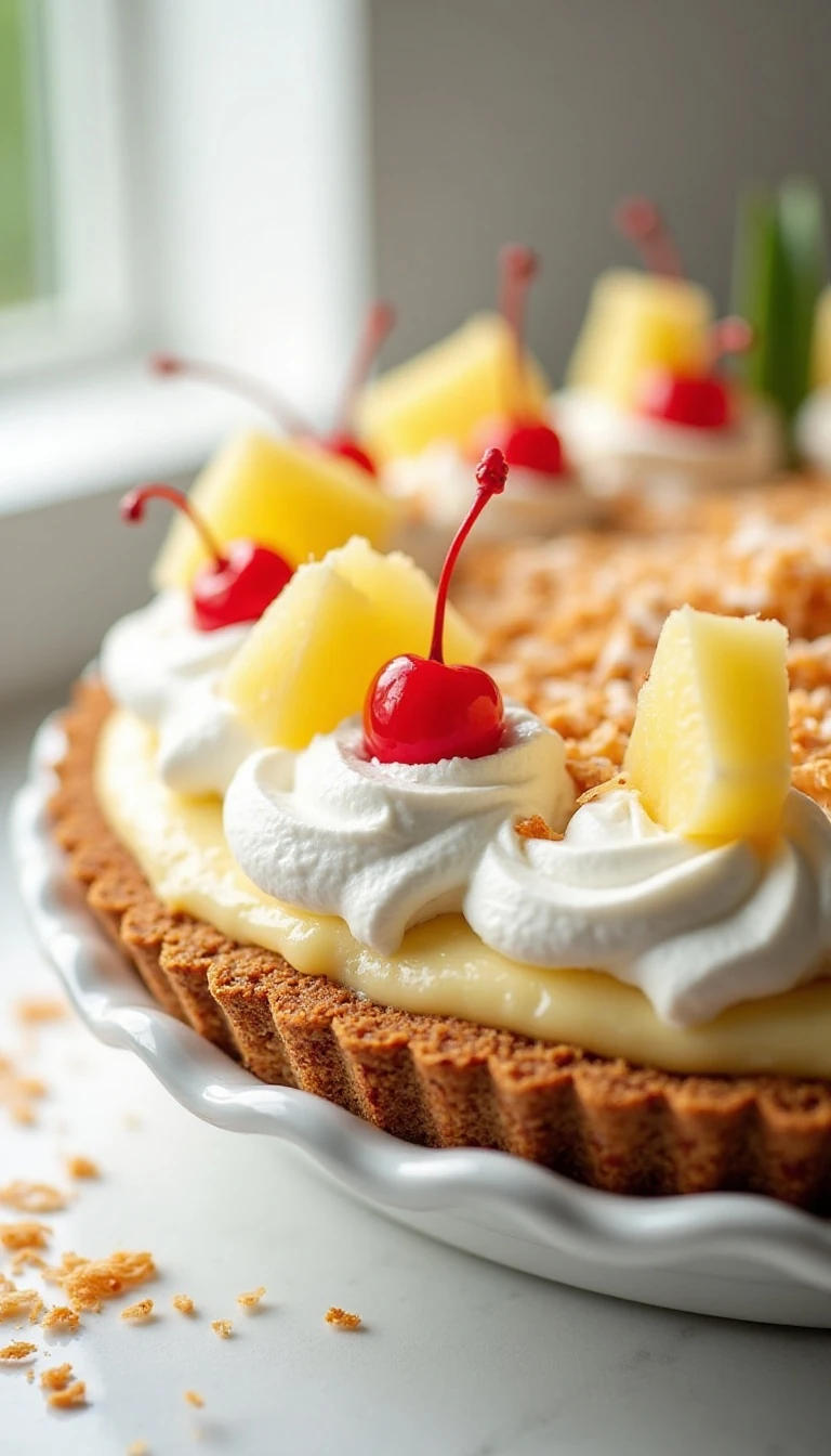 Pina Colada Refrigerator Pie: A Tropical No-Bake Treat