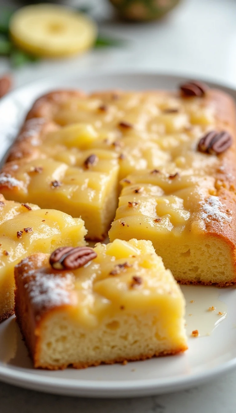 Easy Moist Pineapple Cake Recipe with Warm Butter Glaze