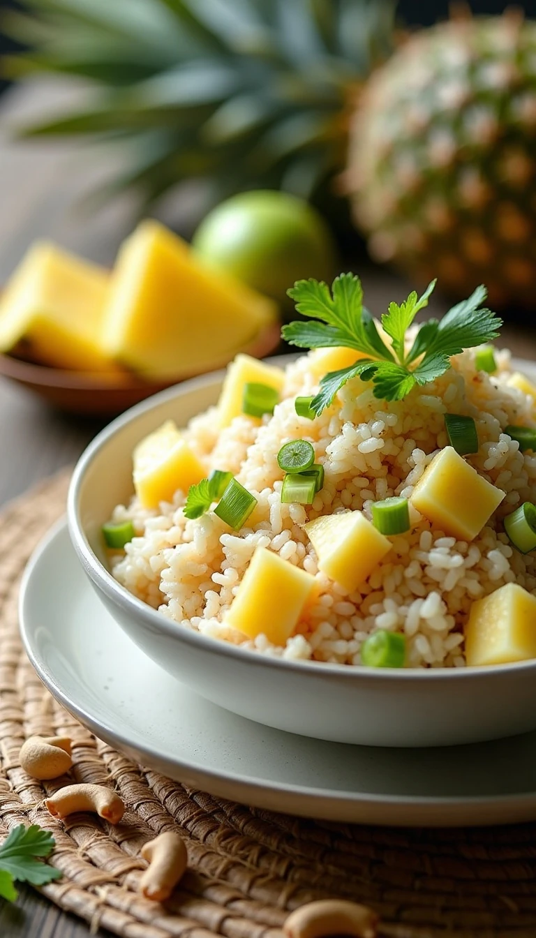 Easy Pineapple Coconut Cashew Rice Recipe