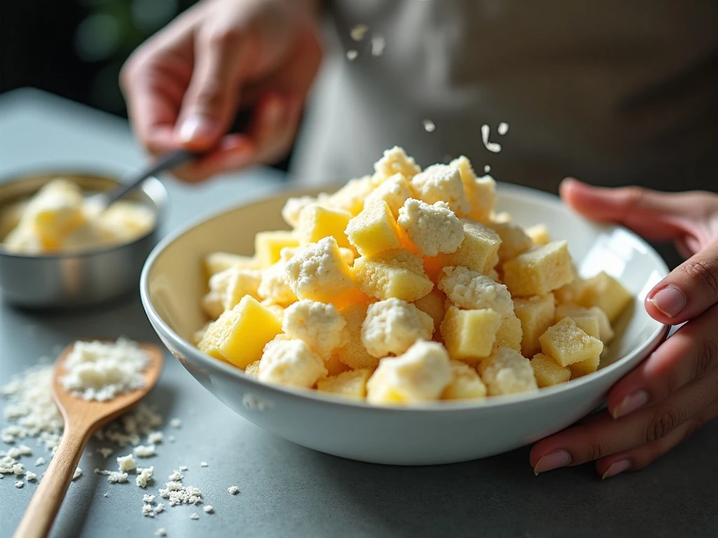 Pineapple fluff salad chilling before serving