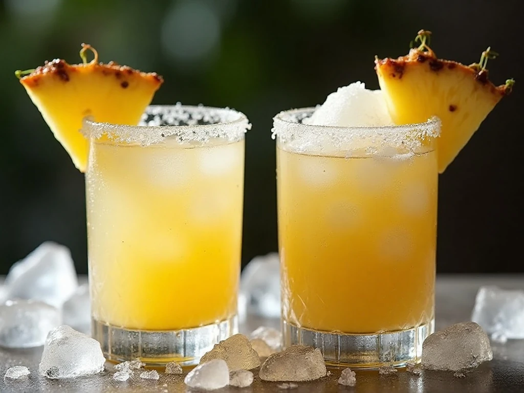 Comparison of frozen and on-the-rocks pineapple margaritas