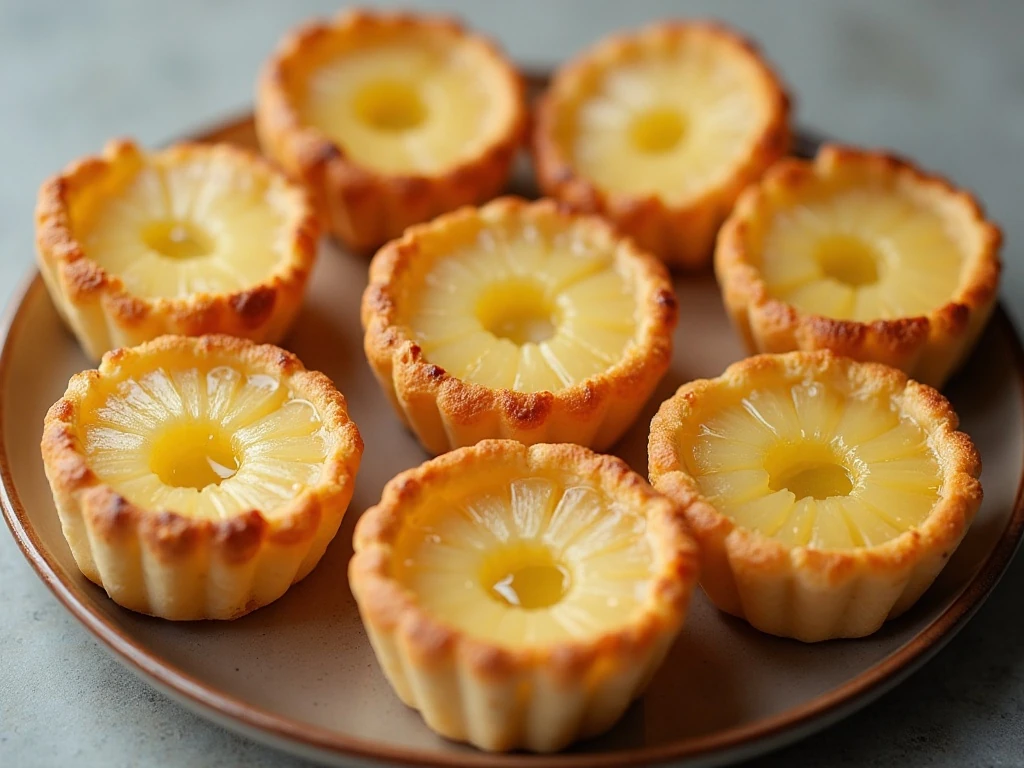 Golden homemade pineapple tarts arranged on a serving plate