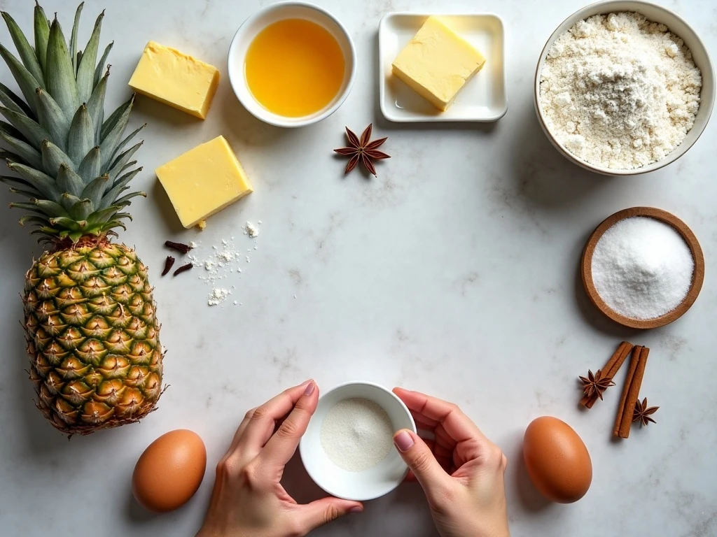 Ingredients for homemade pineapple tarts