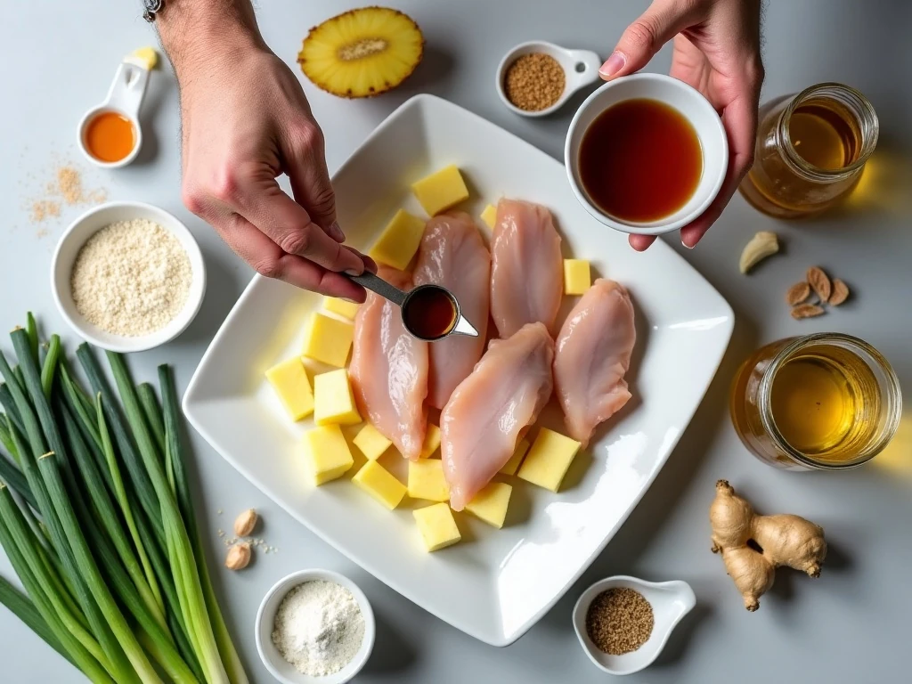 Ingredients for easy pineapple teriyaki chicken