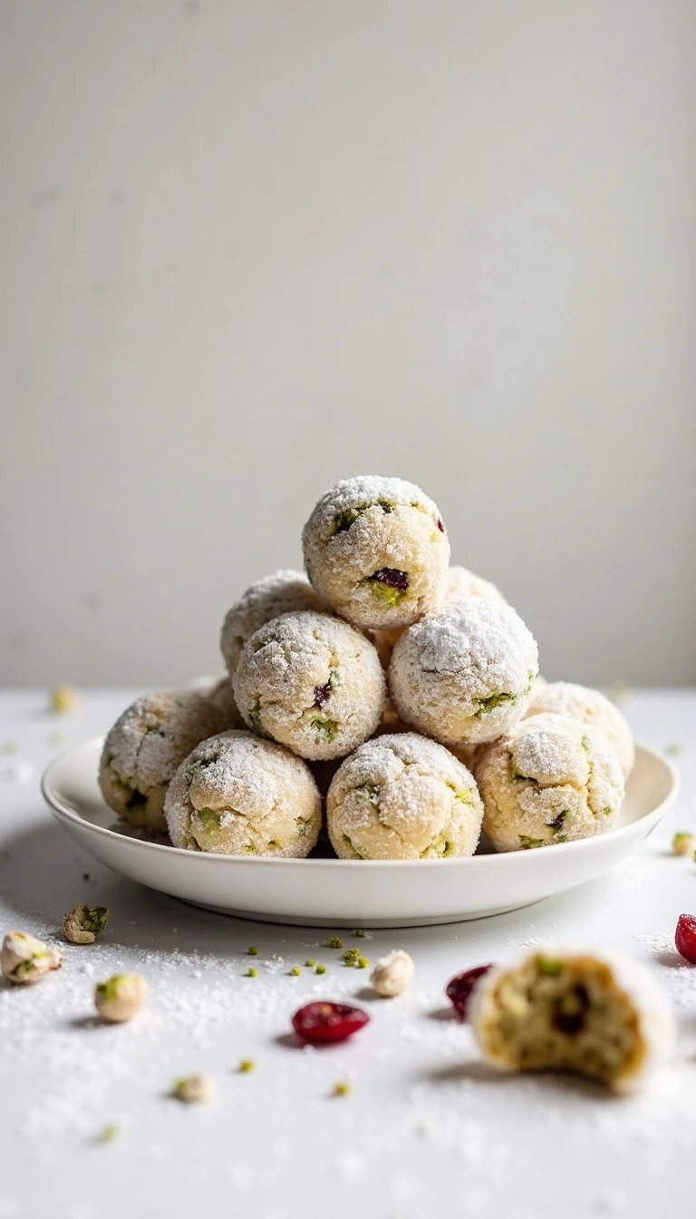 Pistachio Cherry Snowball Cookies Recipe
