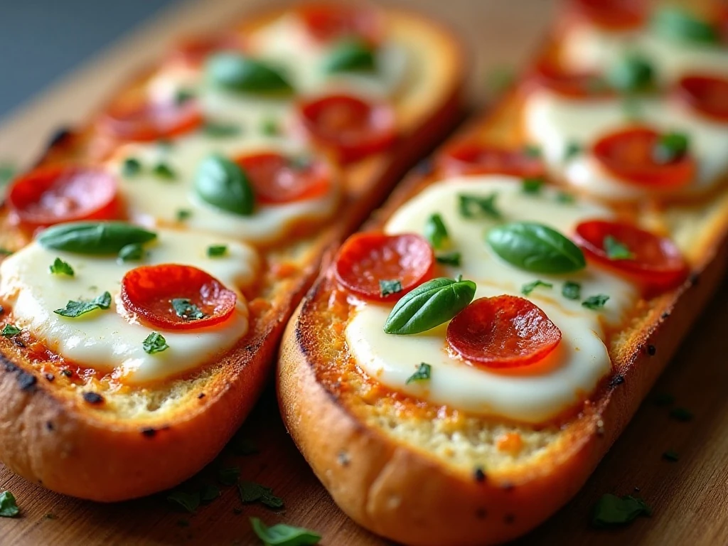 Close-up of cheesy pizza pull-apart bread with fresh herbs