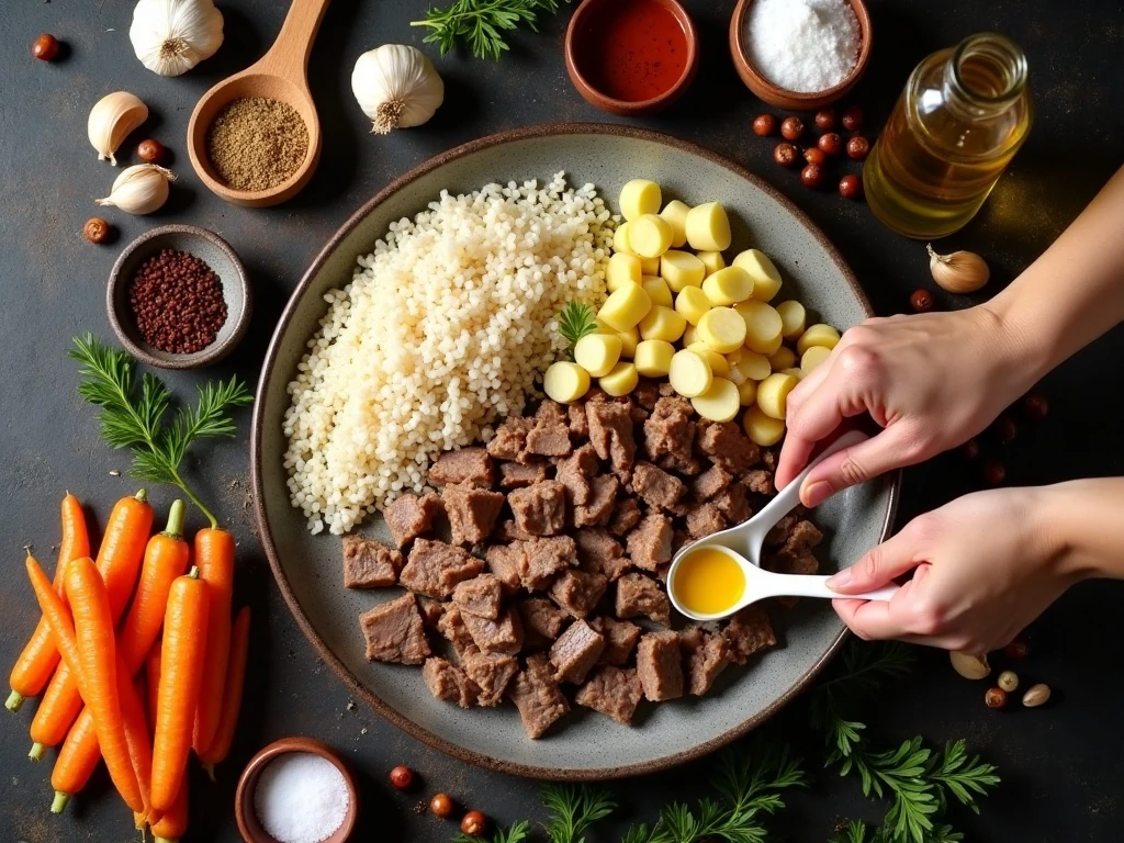 Ingredients for traditional Uzbek plov