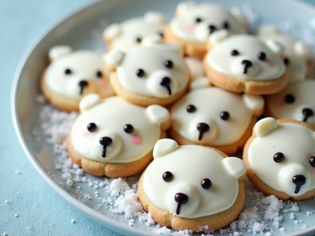 Platter of cute polar bear Nutter Butter cookies