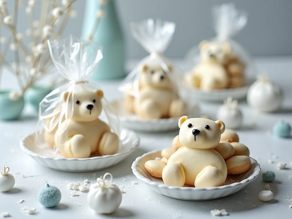 Polar bear cookies ready for serving and gifting