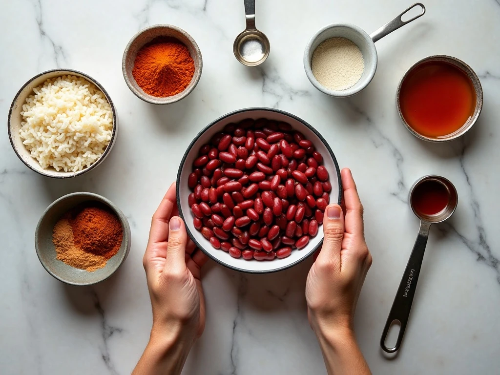 Ingredients for copycat Popeyes red beans and rice