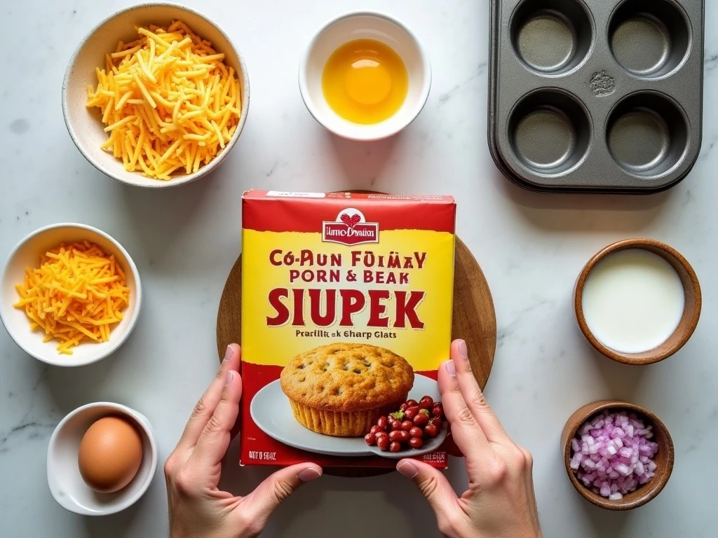 Ingredients for savory pork and beans muffins