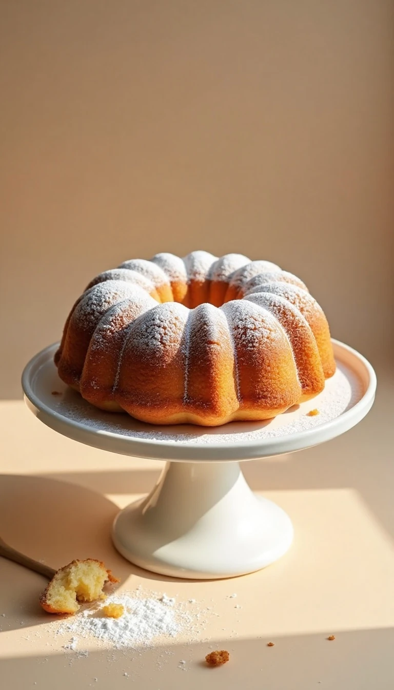 Easy Powdered Sugar Doughnut Cake Recipe