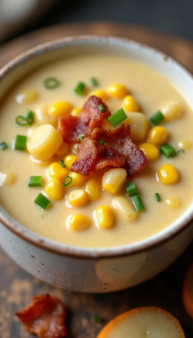 Easy Pressure Cooker Corn Chowder with Bacon Recipe
