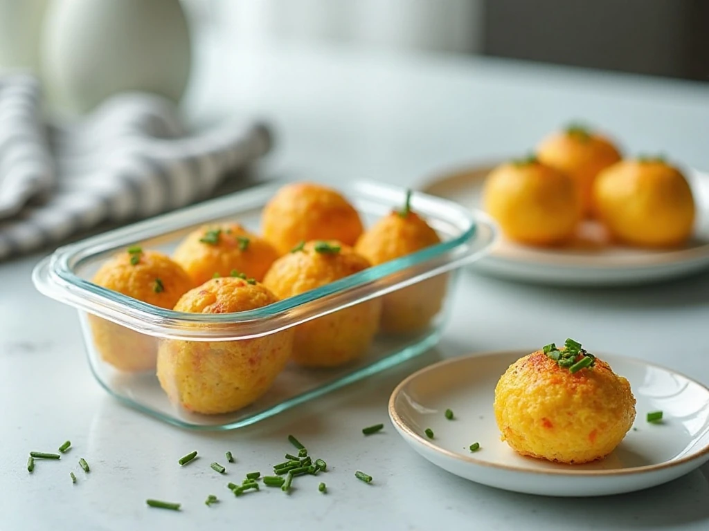 Pressure cooker egg bites prepared for storage
