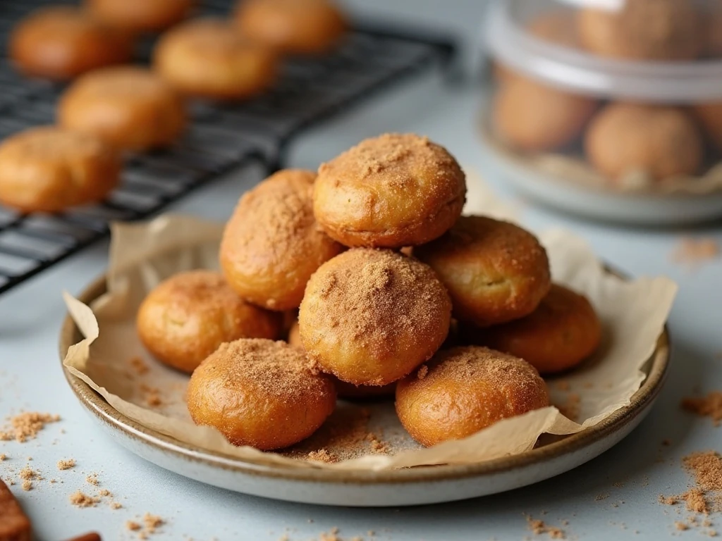 Stored and reheated cinnamon sugar pretzel bites