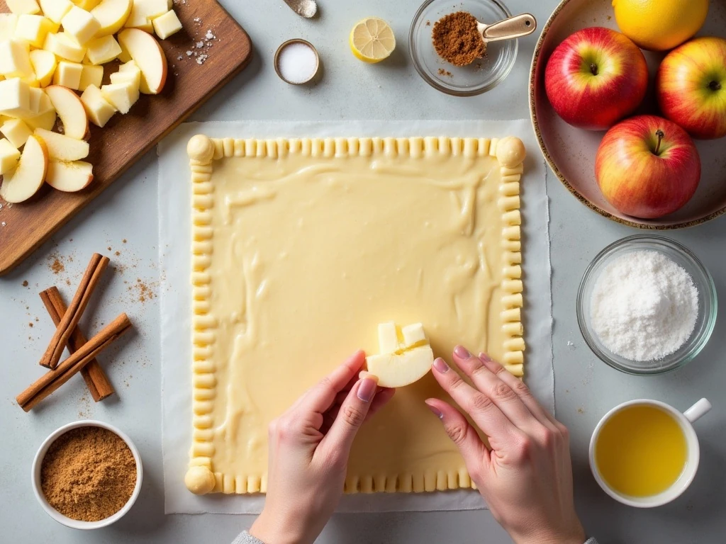 Ingredients for muffin tin puff pastry apple pies
