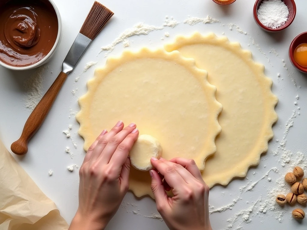 Ingredients for an easy puff pastry Christmas tree