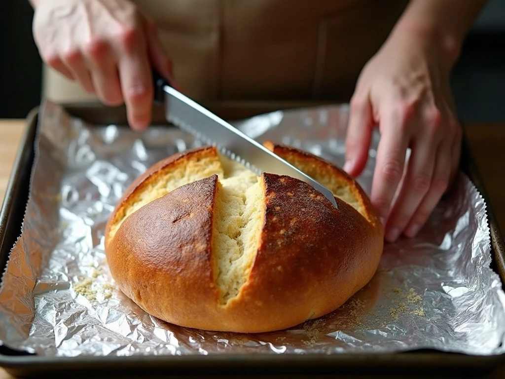 Making crosshatch cuts without slicing through the loaf