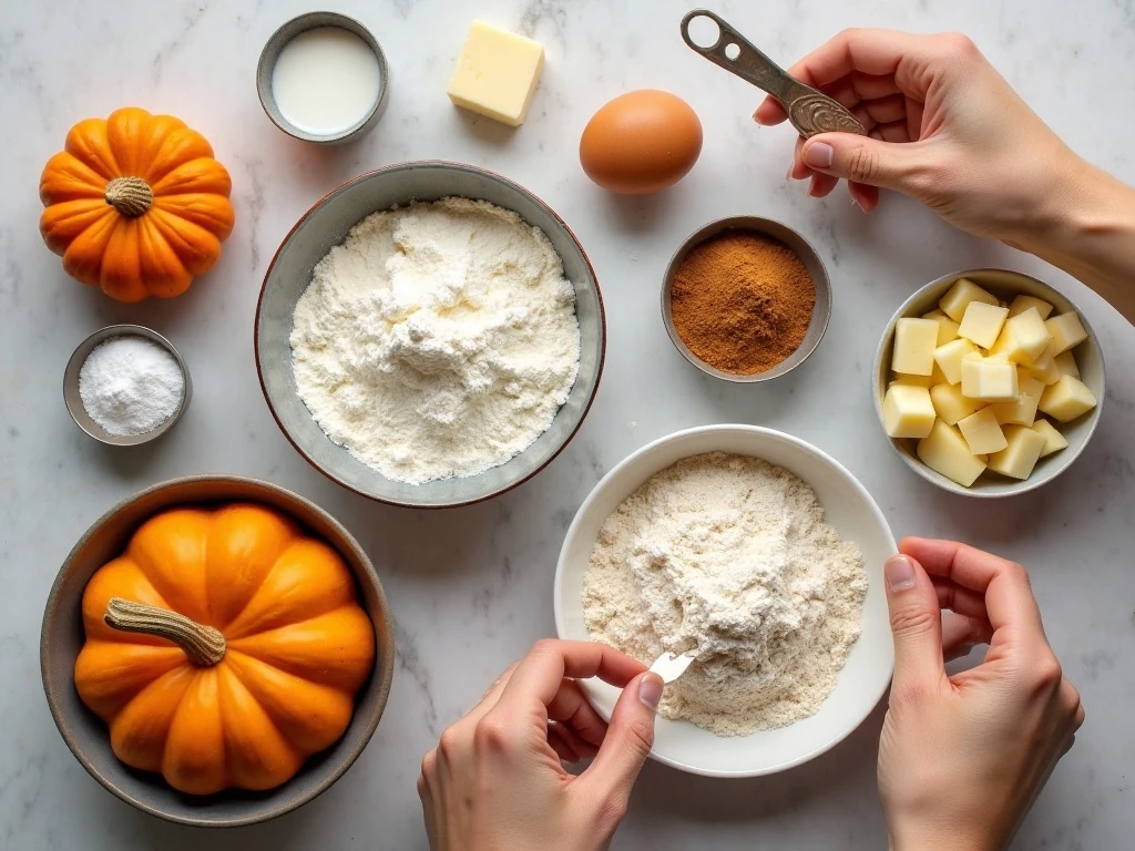 Ingredients for pumpkin-spiced apple cinnamon rolls
